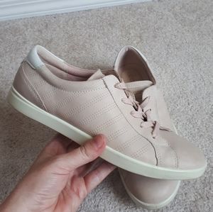 ECCO / 7 / Women's Aimee Leather Lace Up Casual Leisure Shoes Sneakers - Pink